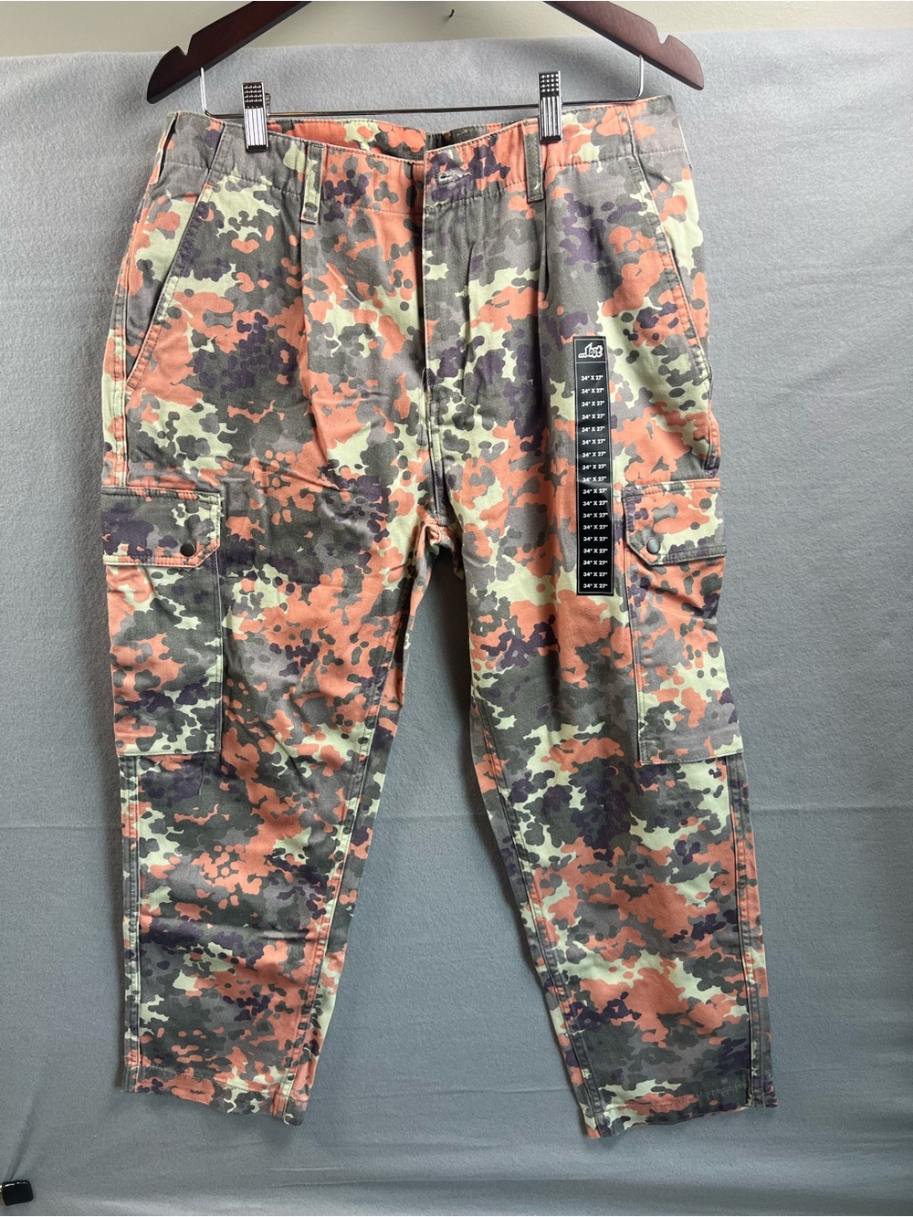 Lost Men's Cargo Pants - Orange, Green Camo